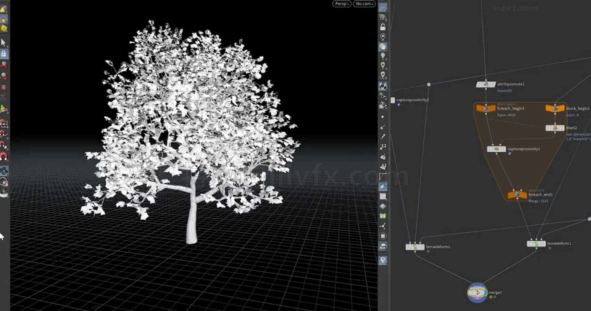 houdini树木创造KineFX和Labs Tree工具的程序增长教程学校动力学树木 - B站/公众号:特效向