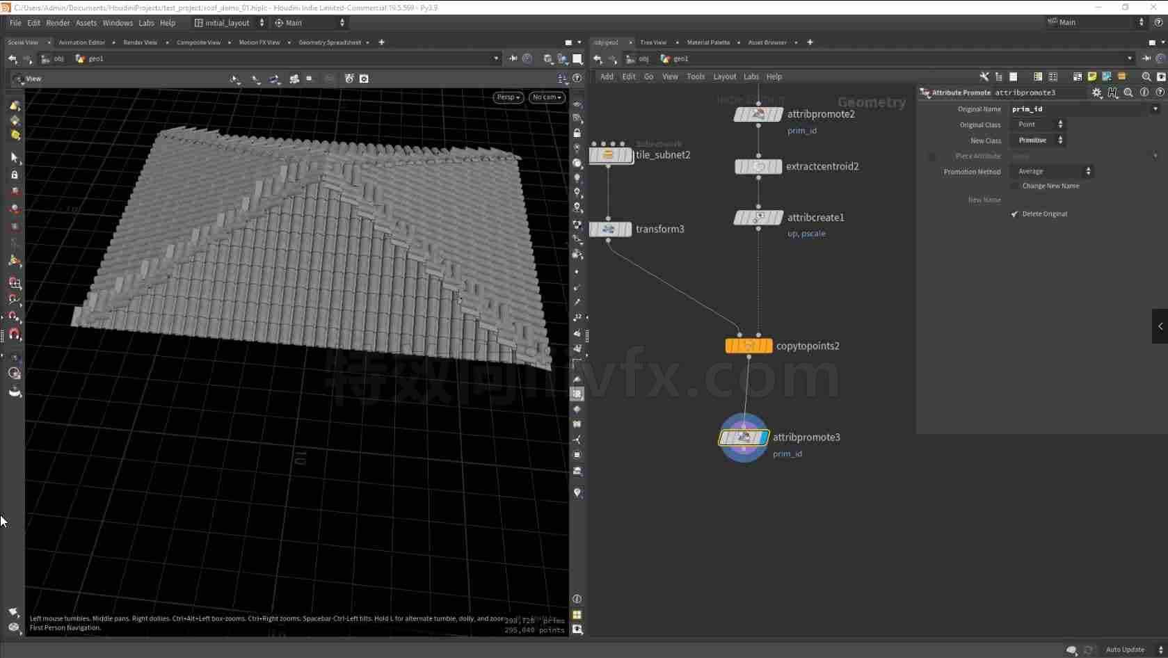 Houdini Tile Pattern Houdini中的程序屋顶瓦片Procedural Roof Tiles in Houdini - B站/公众号:特效向
