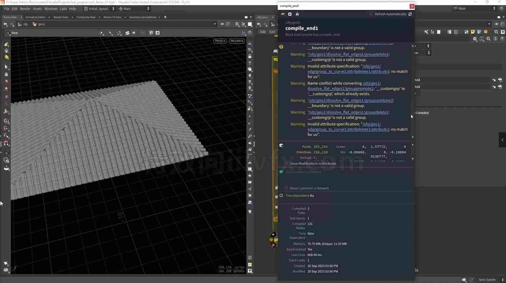 Houdini Tile Pattern Houdini中的程序屋顶瓦片Procedural Roof Tiles in Houdini - B站/公众号:特效向