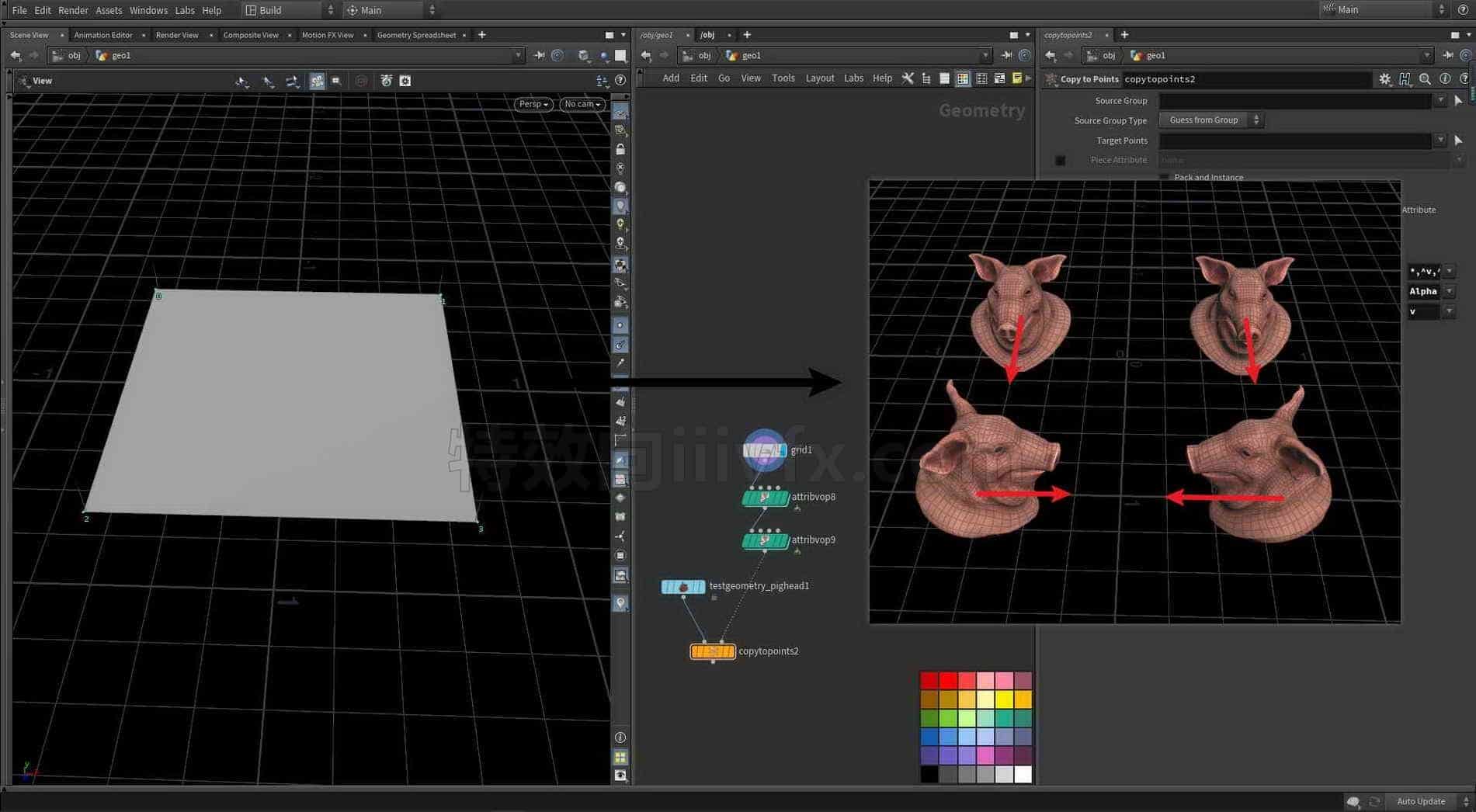 Houdini_点属性旋转工具-工具分享落于