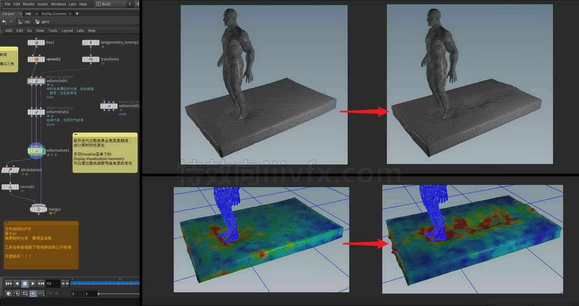 Houdini_快速实现缓慢回弹的效果-工具分享落于