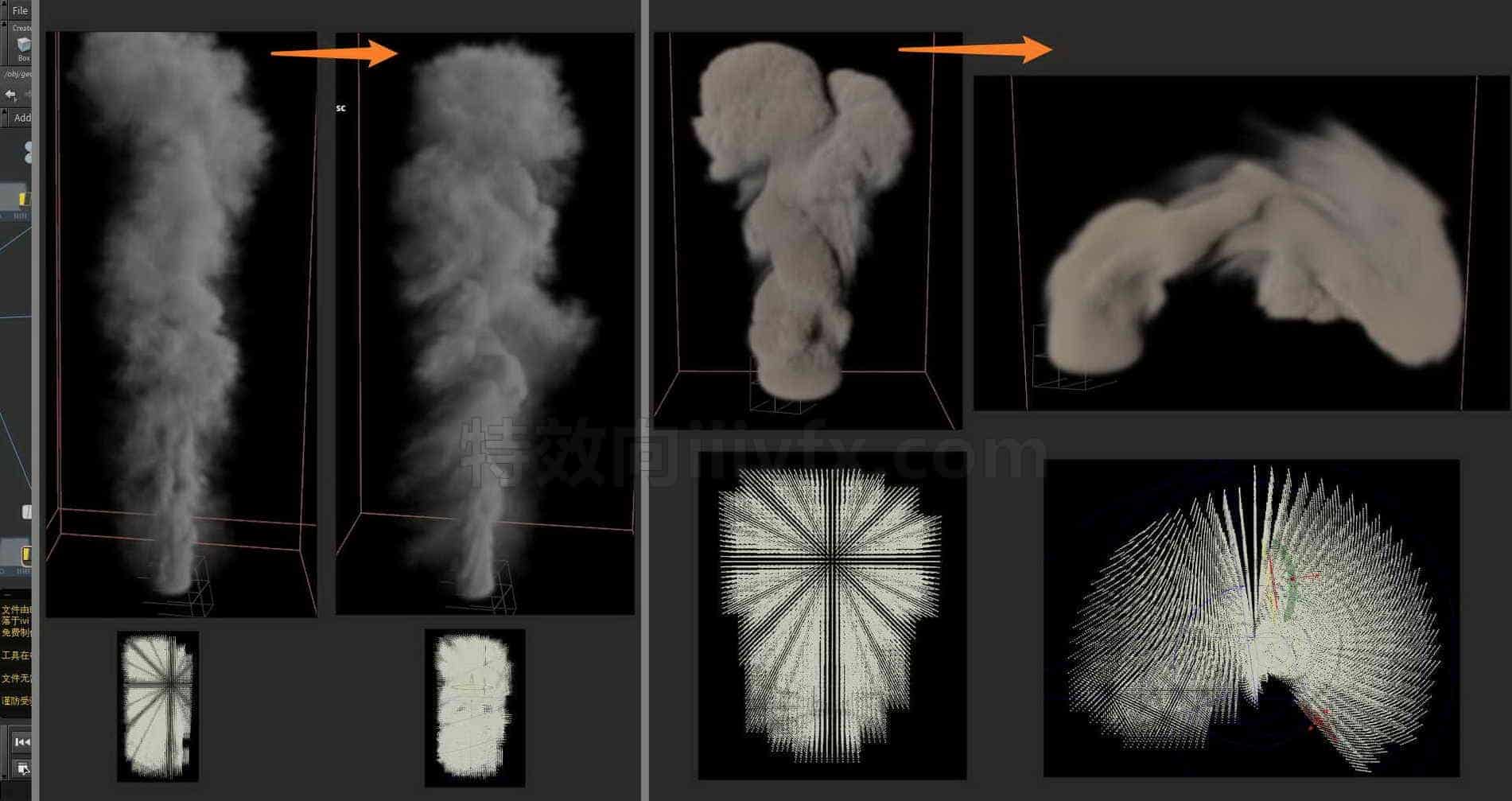 Houdini_对烟雾火焰等_手动添加变形效果-工具分享落于