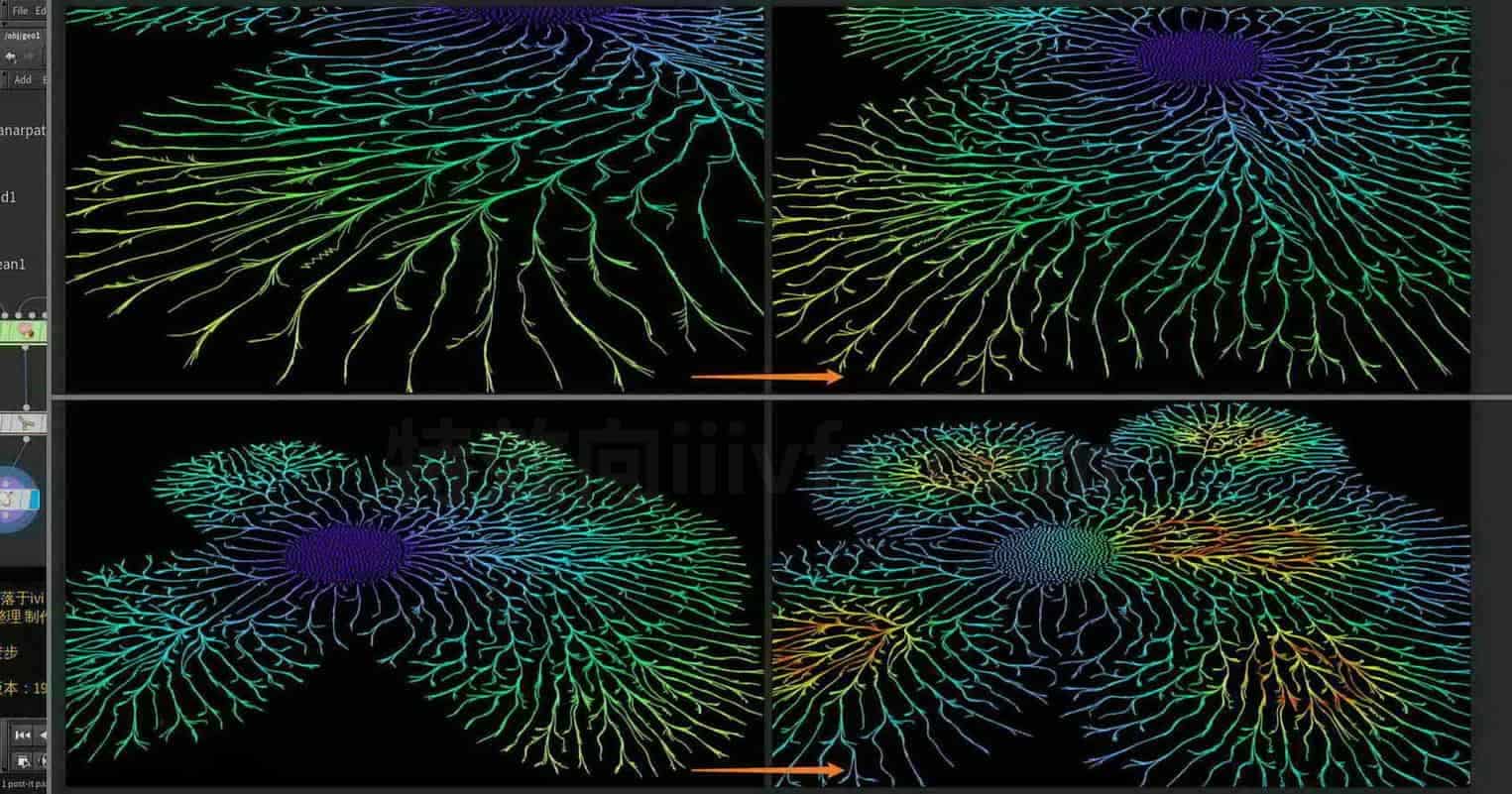 Houdini_通过点云搜索_获得菌丝生长蔓延-工具分享落于