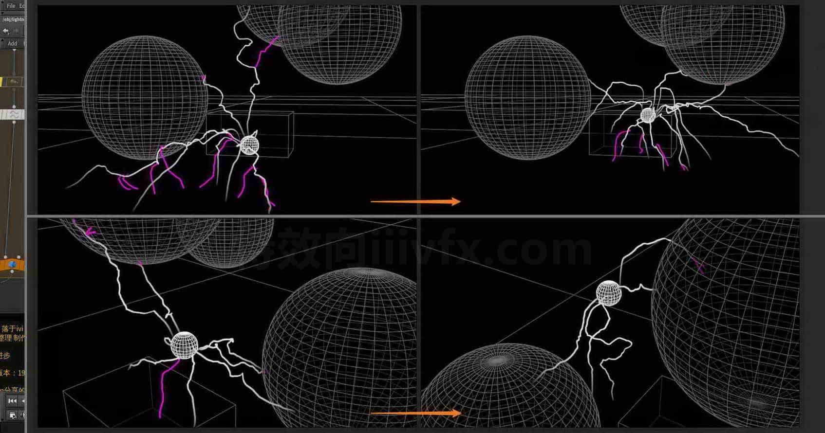 Houdini_移动物体_向周围发散电流B-工具分享落于