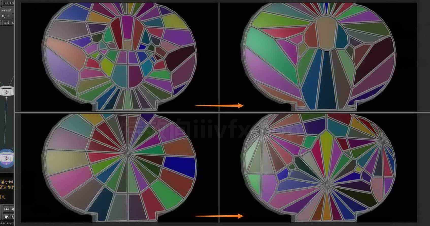 Houdini_程序化生成_彩色玻璃-工具分享落于