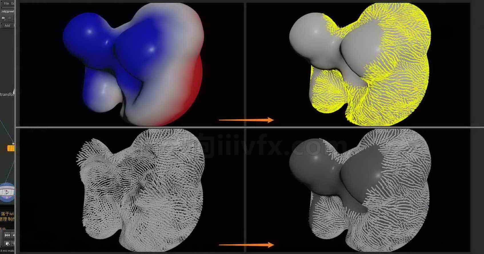 Houdini_以属性递增趋势_作为实例的_方向-工具分享落于