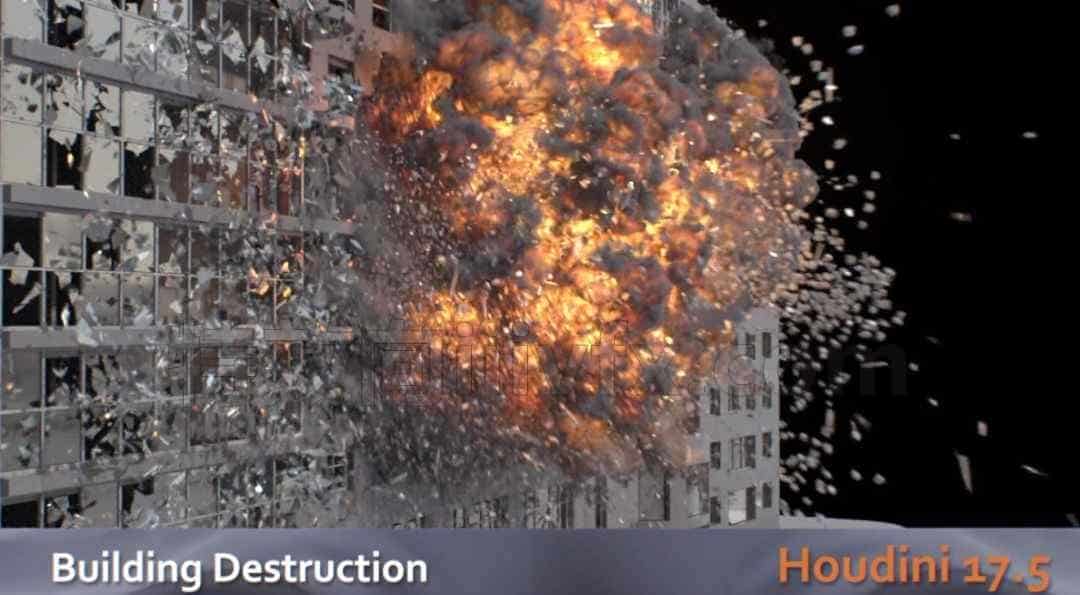 第71篇 大型大厦建筑爆炸破碎Houdini building destruction