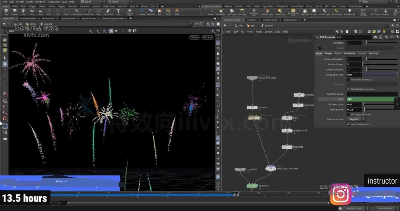 Houdini一套13个小时的粒子各类效果基础入门课程 houdini particle tutorial from basic - B站 ...