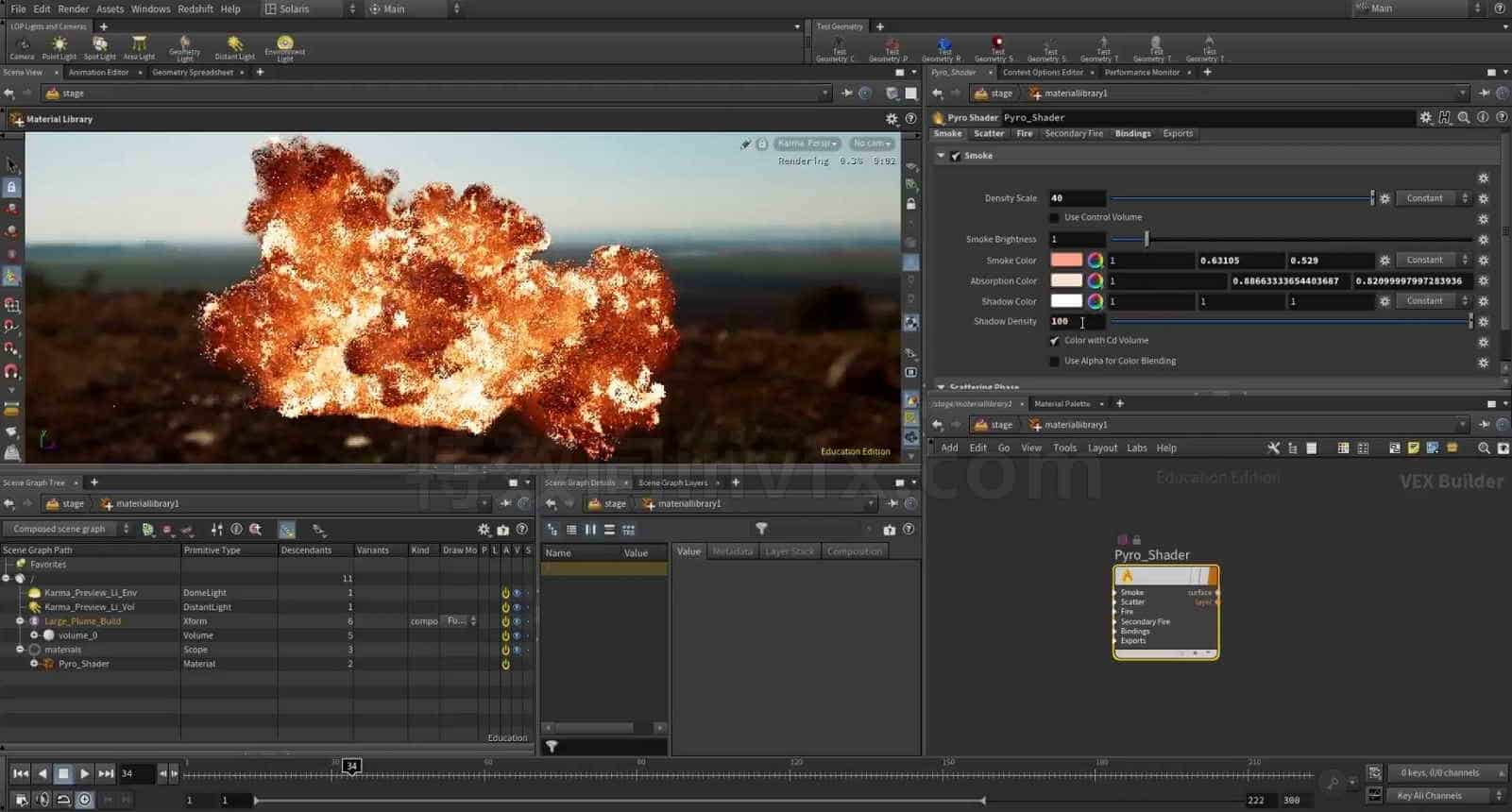 Hb Pyro 149篇 Houdini 19新Pyro大型爆炸大师课Pyro III - Large Explosions - B站/公众号:特效向