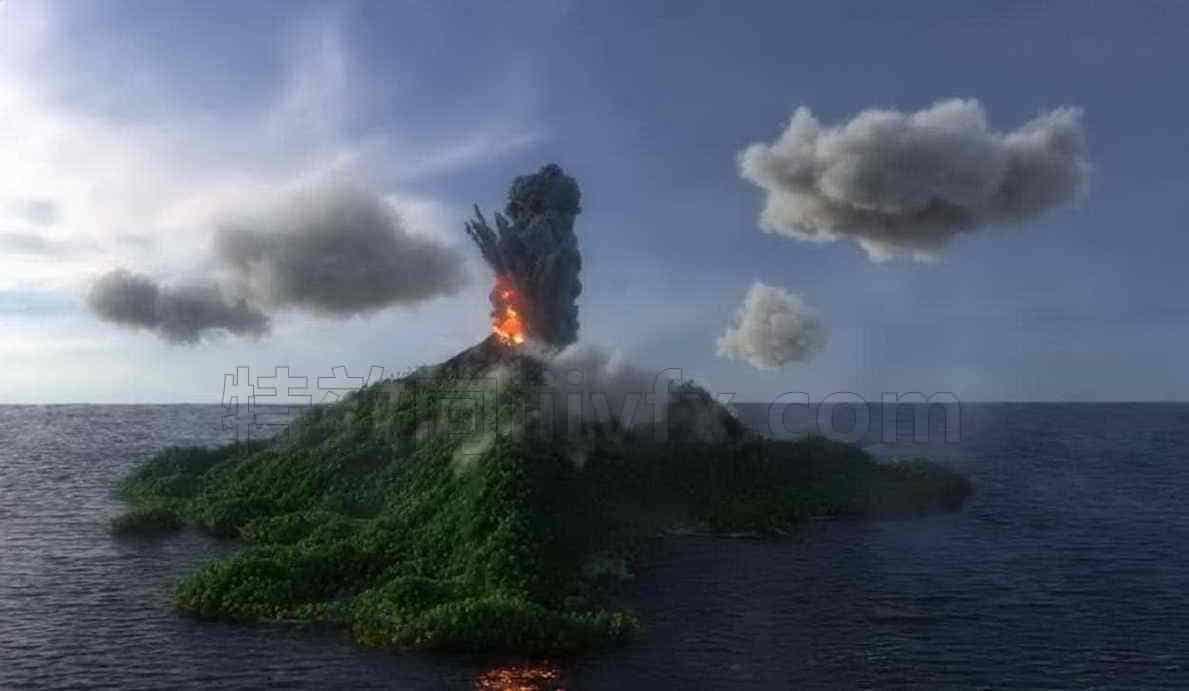 第47篇Houdini 18大型全CG海岛火山喷发Large Scale Scenes in Houdini