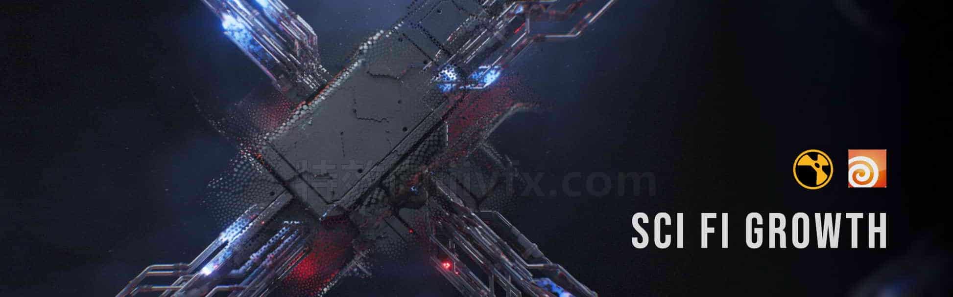 voxyde 第159篇 houdini19科技科幻粒子制作机甲能量生长Advanced Particles – Sci-fi Growth