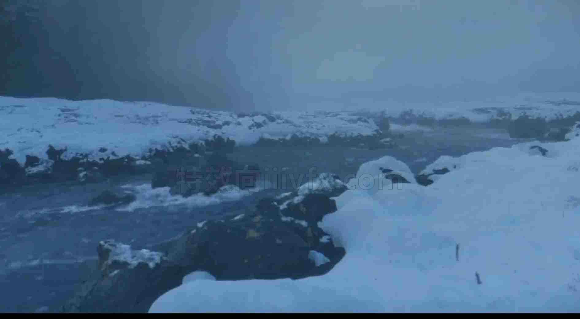 Houdini程序化冬季雪地河流溪流河床场景教程【工程hip】