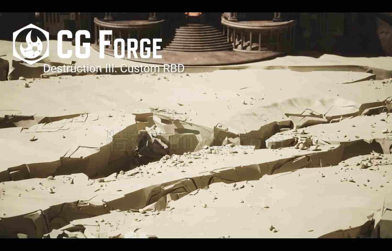 第4篇 Houdini 18.5地裂破碎教程三部全Destruction I & II & III-cgforge