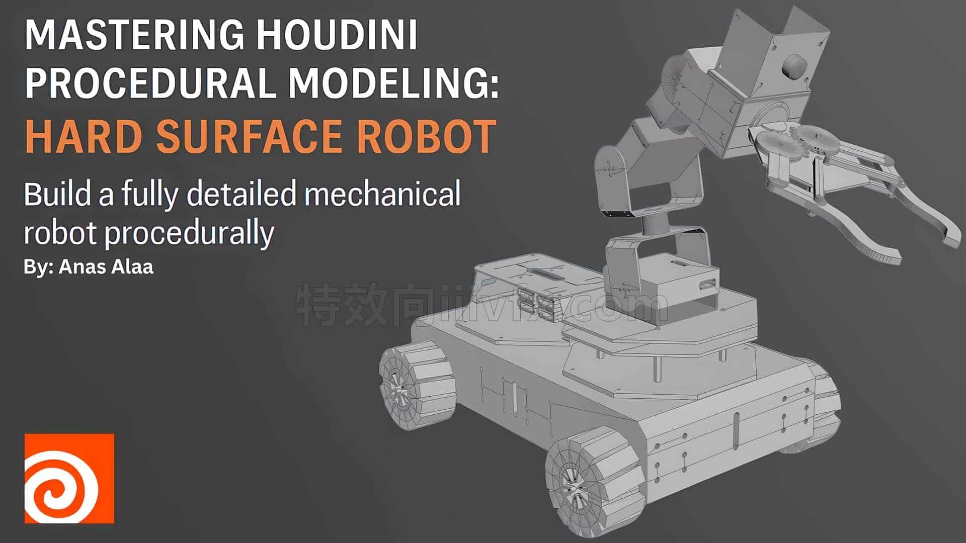 上船 Houdini硬表面机器人Mastering Houdini Procedural Modelling: Hard Surface Robot cgcircuit