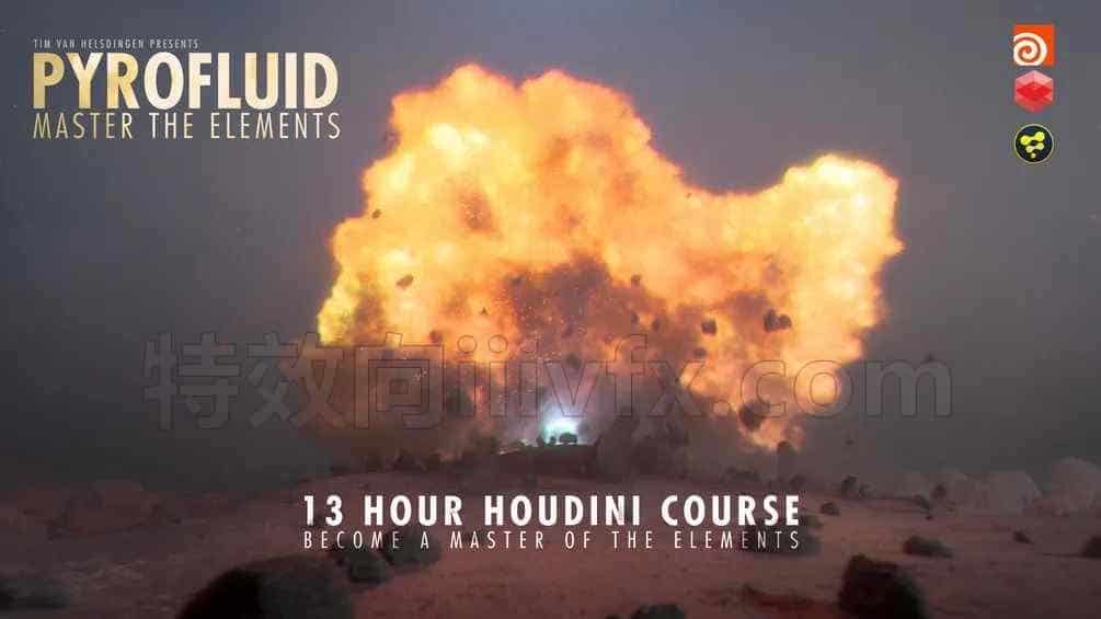第28篇 Houdini18 pyro爆炸变流体熔岩大型教程PyroFluid – Master the Elements