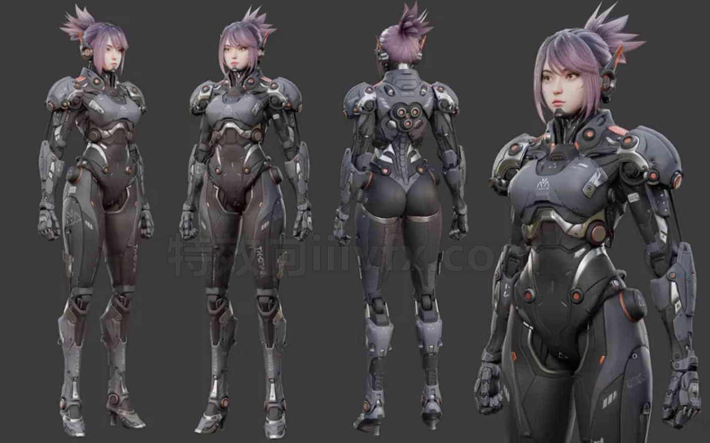 Blender 风格化机械角色雕刻教程Flycat – Robot Girl Character CreationBlender