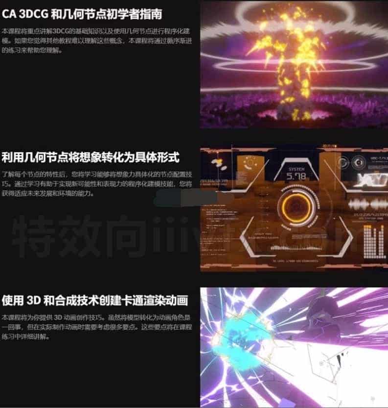 Blender几何节点特效打造惊艳VFX视效动画课程Blender特效动画神级课程