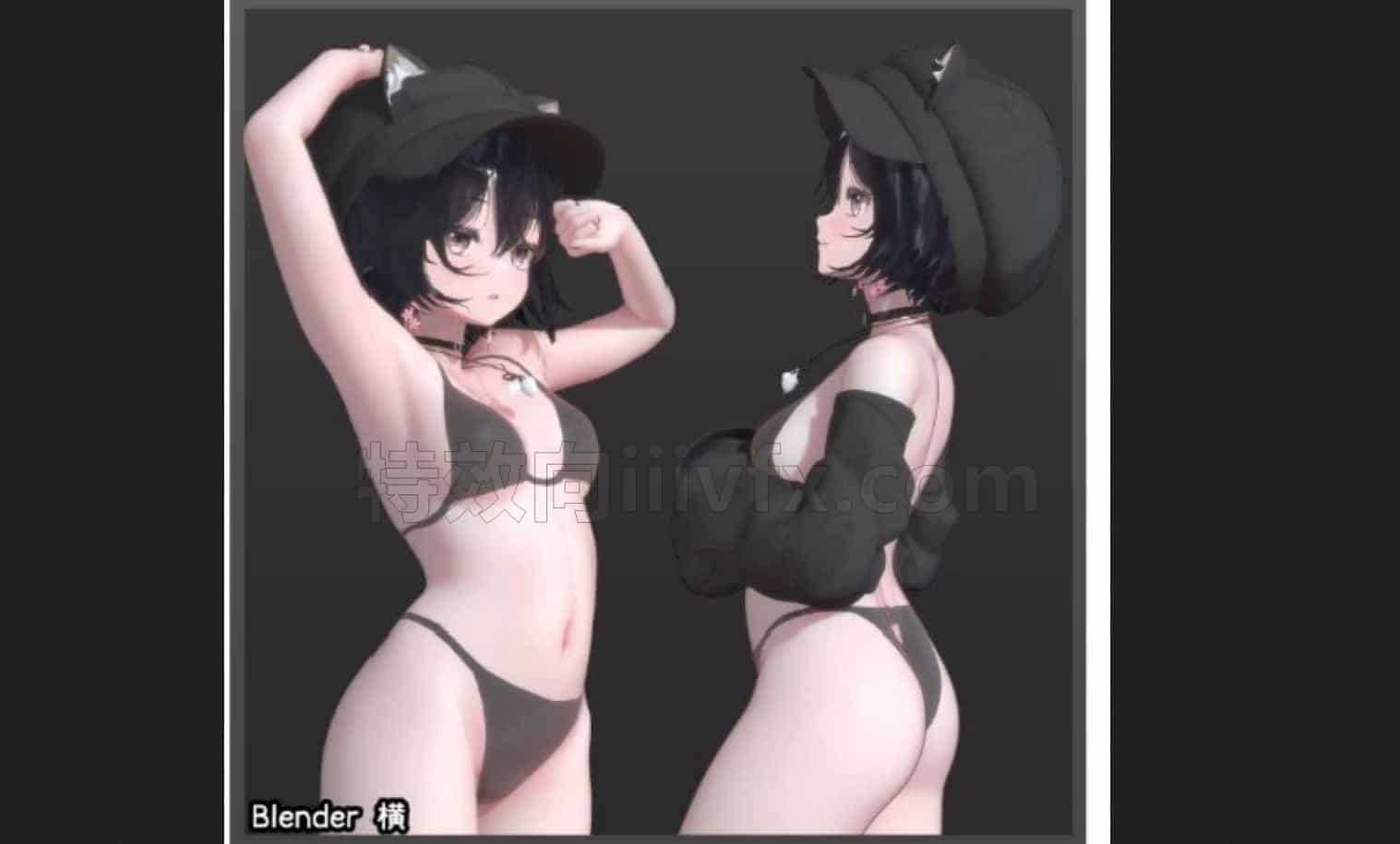 blender模型B 猫娘少女