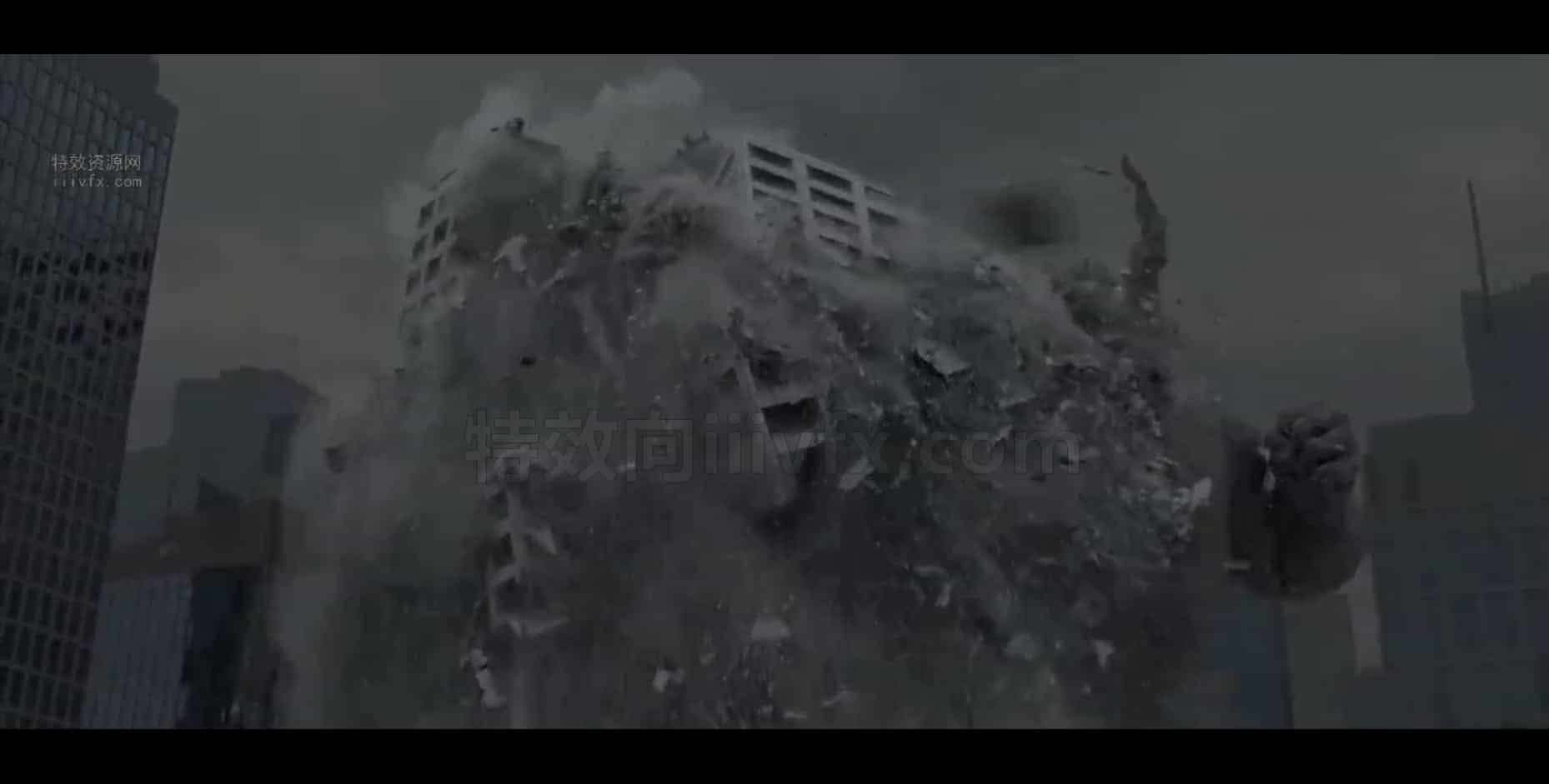 Houdini怪物大楼体崩塌破碎倒塌RBD效果hip工程ayering RBD Simulations in Houdini