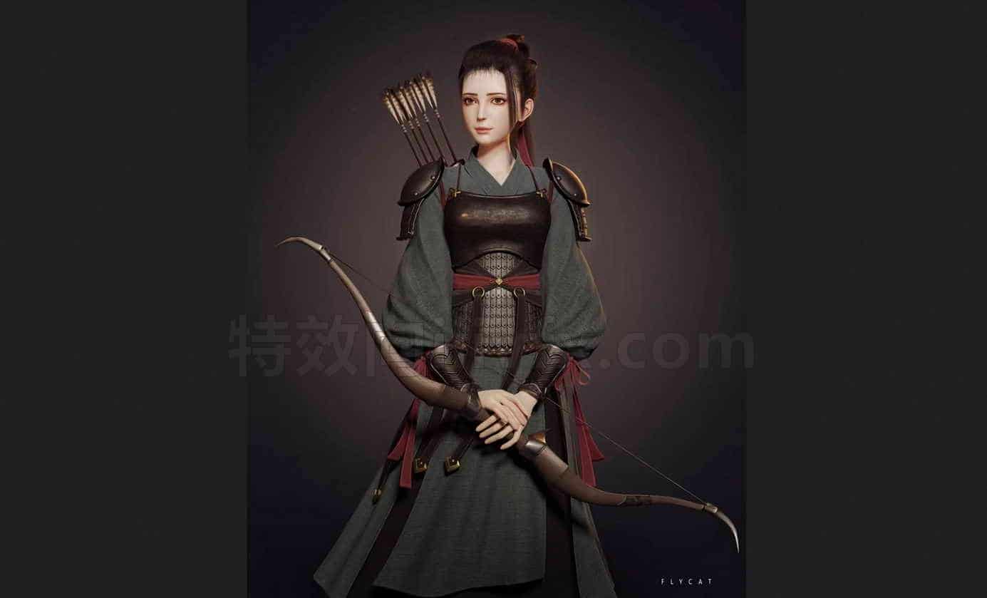 Blender 风格化弓箭手雕刻教程Flycat – Archer Character Modeling in Blender