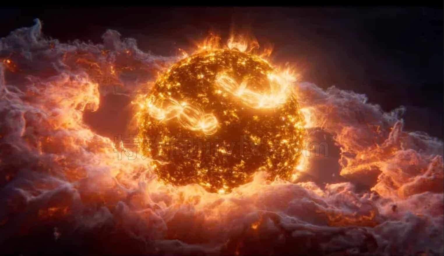 Houdini太阳耀斑和火焰核电站Noise噪波粒子karma渲染voxyde出品 Solar Flares in Houdini & Nuke