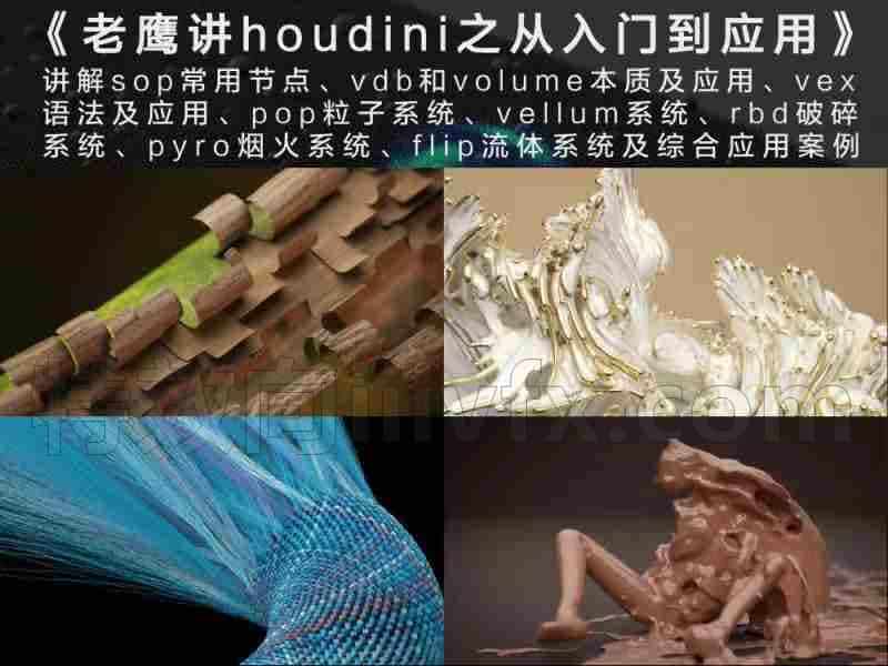 老鹰讲houdini基础入门初级课程包含全部素材72小时
