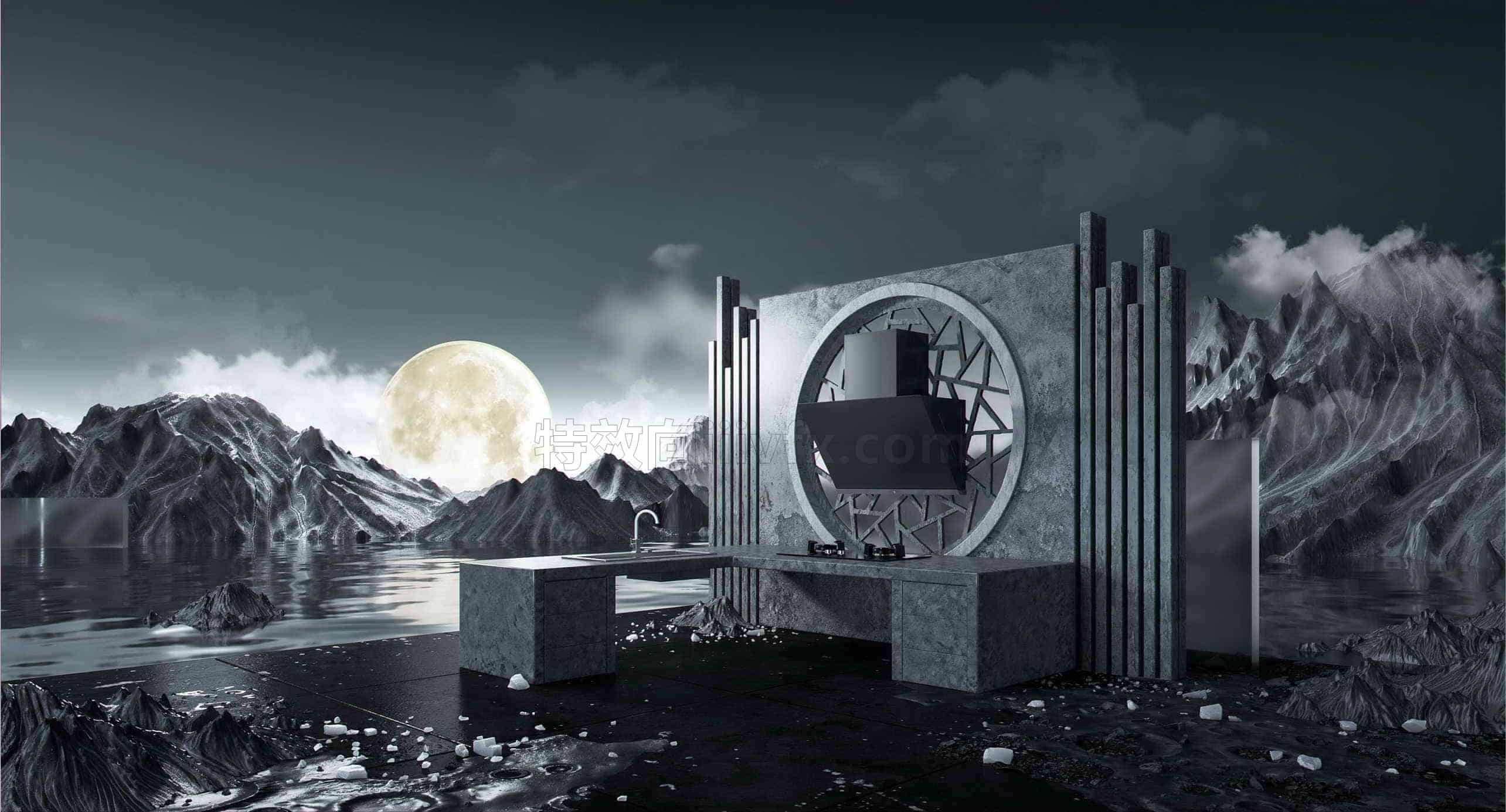 C4D模型B127-207_自然产品渲染场景