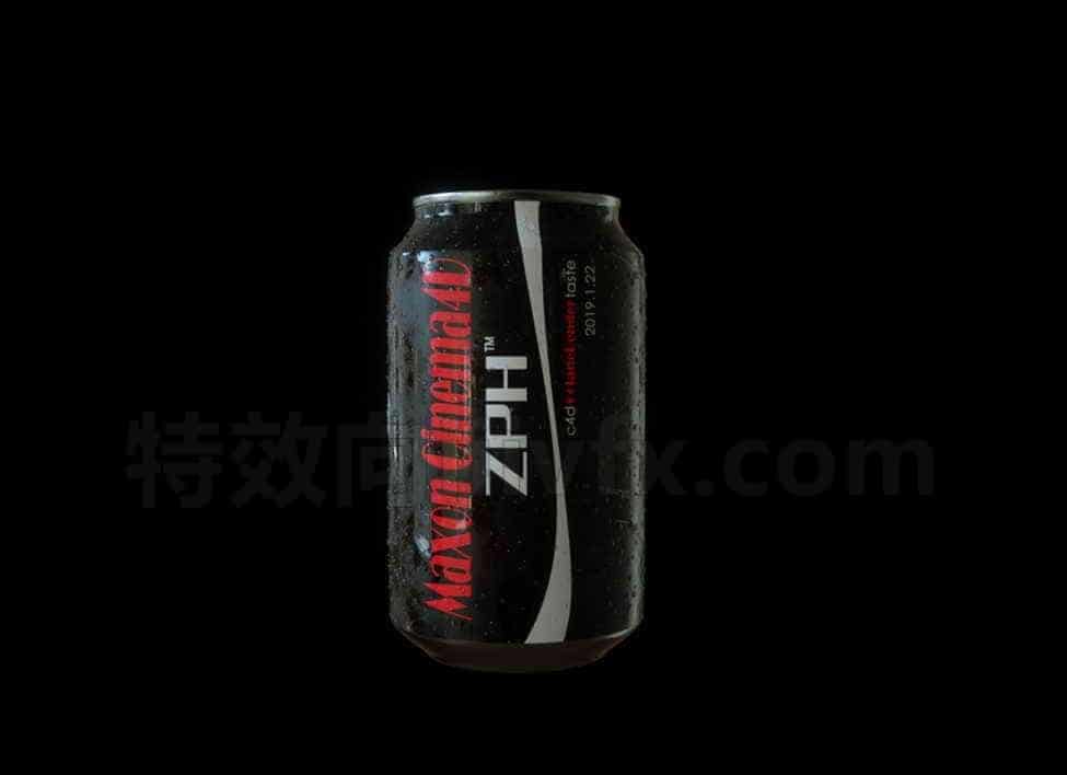 C4D模型B250-零度可口可乐易拉罐水珠1