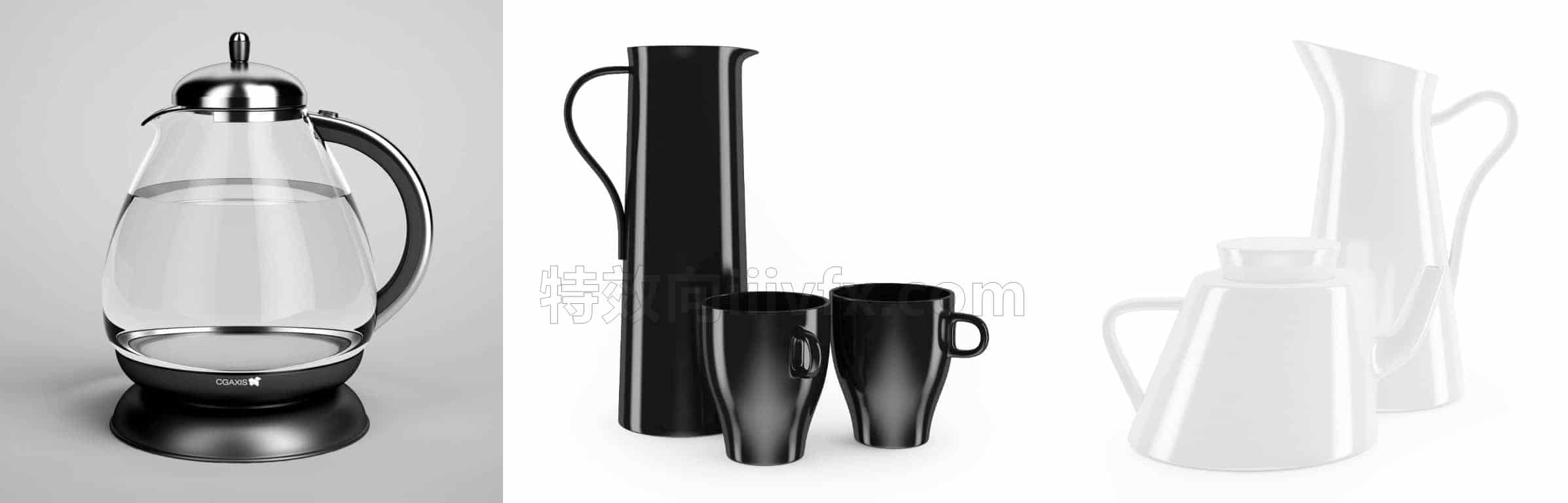 C4DA-103-茶具-茶壶-厨房用品-C4D模型A室内-家居-办公