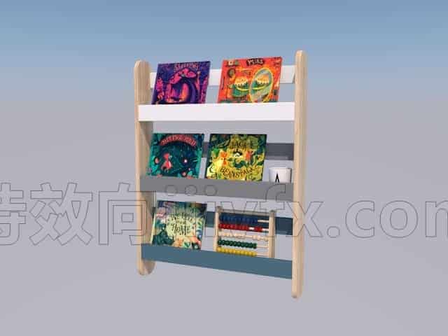 C4DA-130-书架-画架-C4D模型A室内-家居-办公