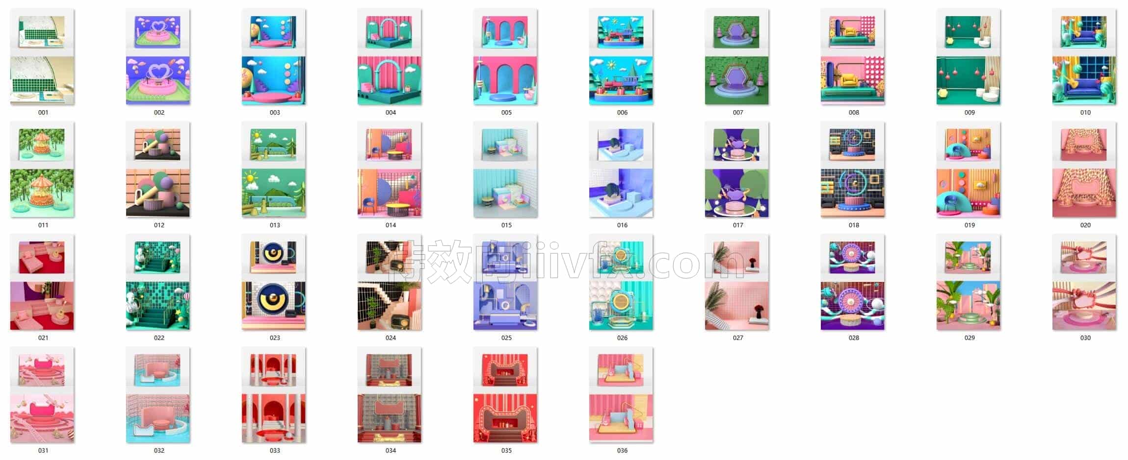 C4DB-009-36款电商C4D场景模型C4D工程文件-C4D模型A电商-促销-场景