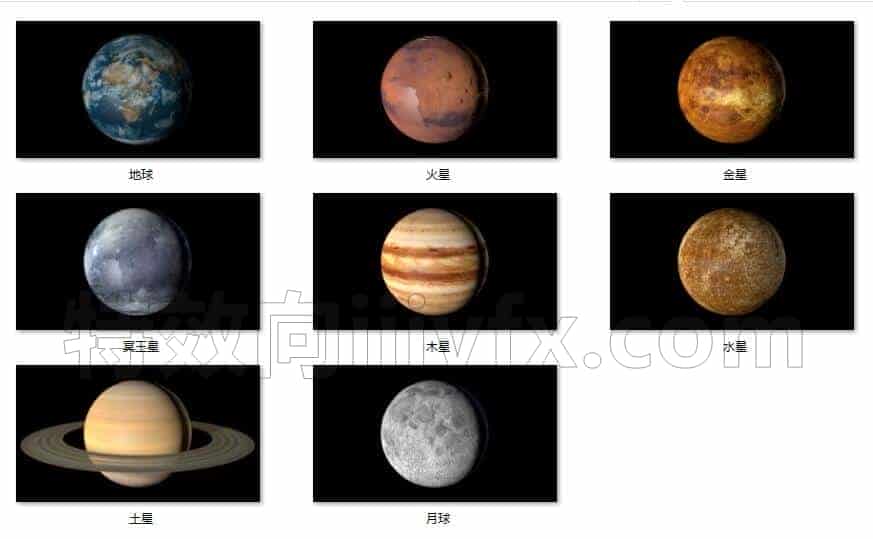 C4DC-003-8个星球-C4D模型A科幻-武器-工业