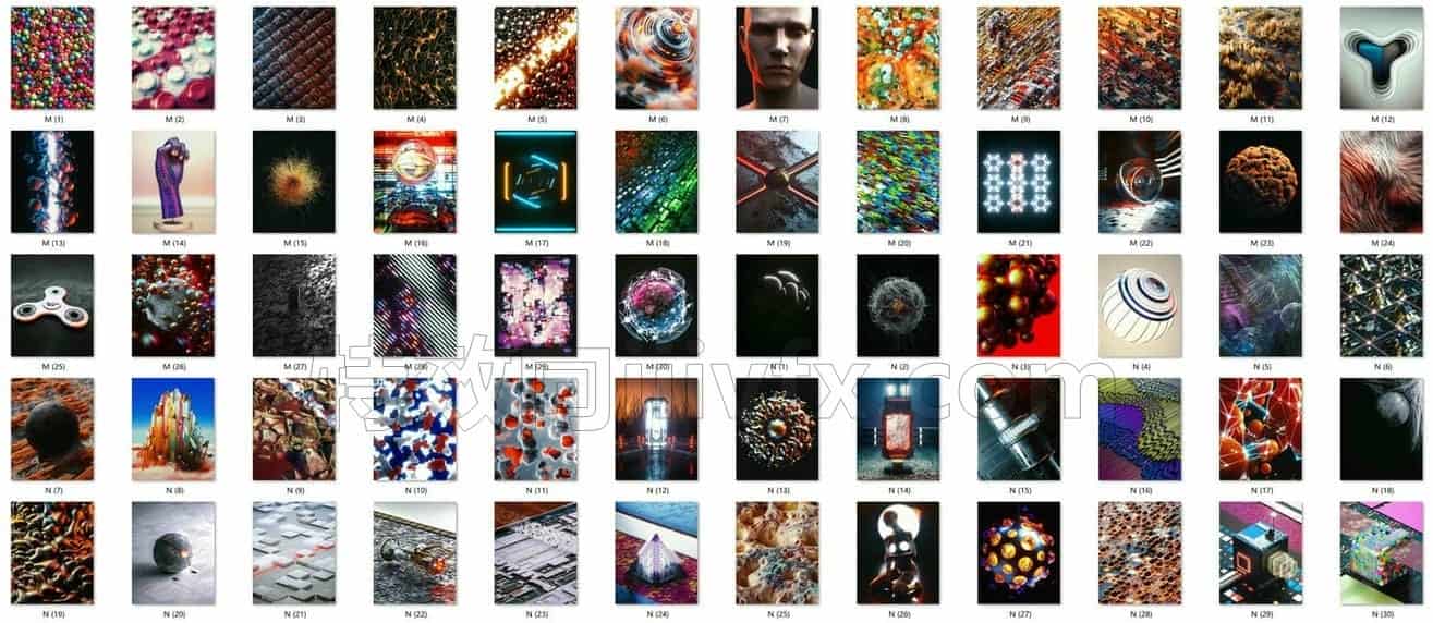 C4DC-033-60个-球体科幻-人体-外星科技-硬表面C4D模型-octane工程-C4D模型A科幻-武器-工业