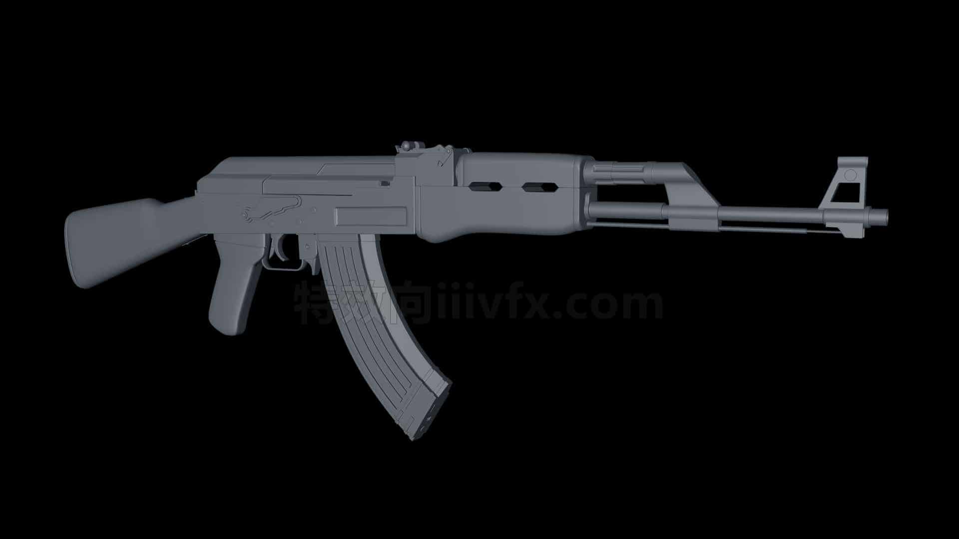 C4DC-056-AK-47-C4D模型A科幻-武器-工业