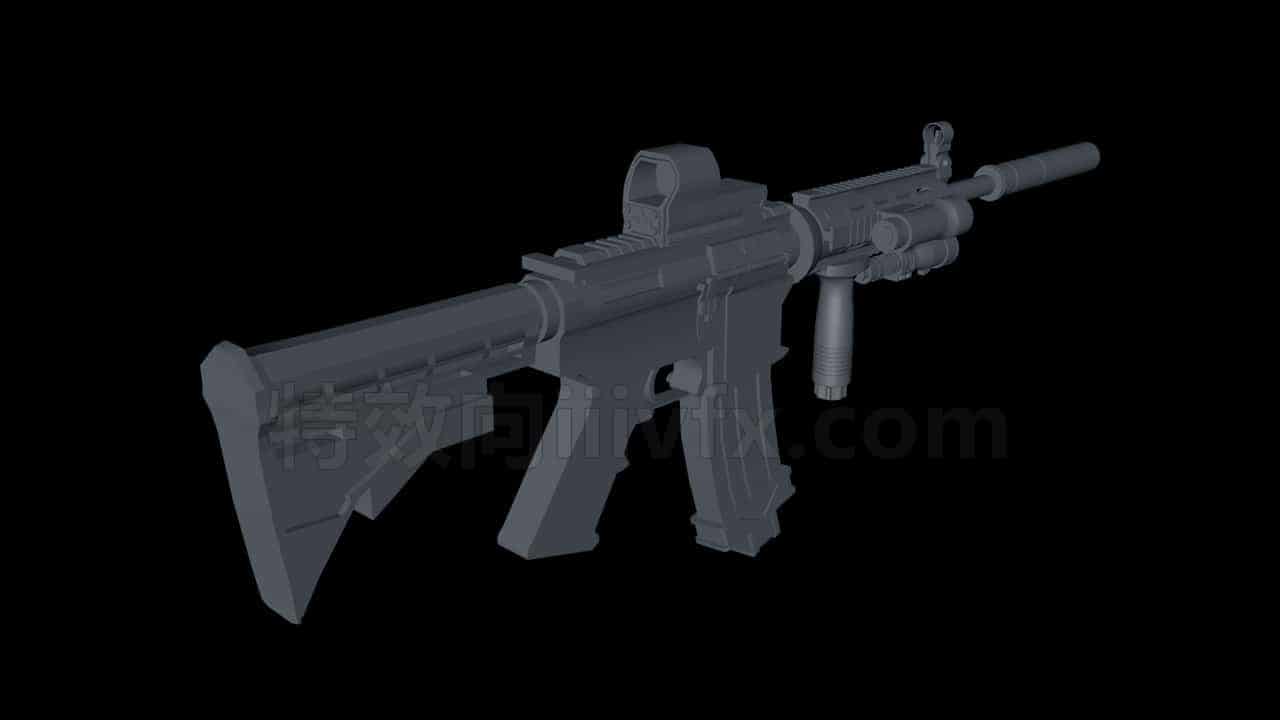 C4DC-057-M4A1自动步枪-C4D模型A科幻-武器-工业