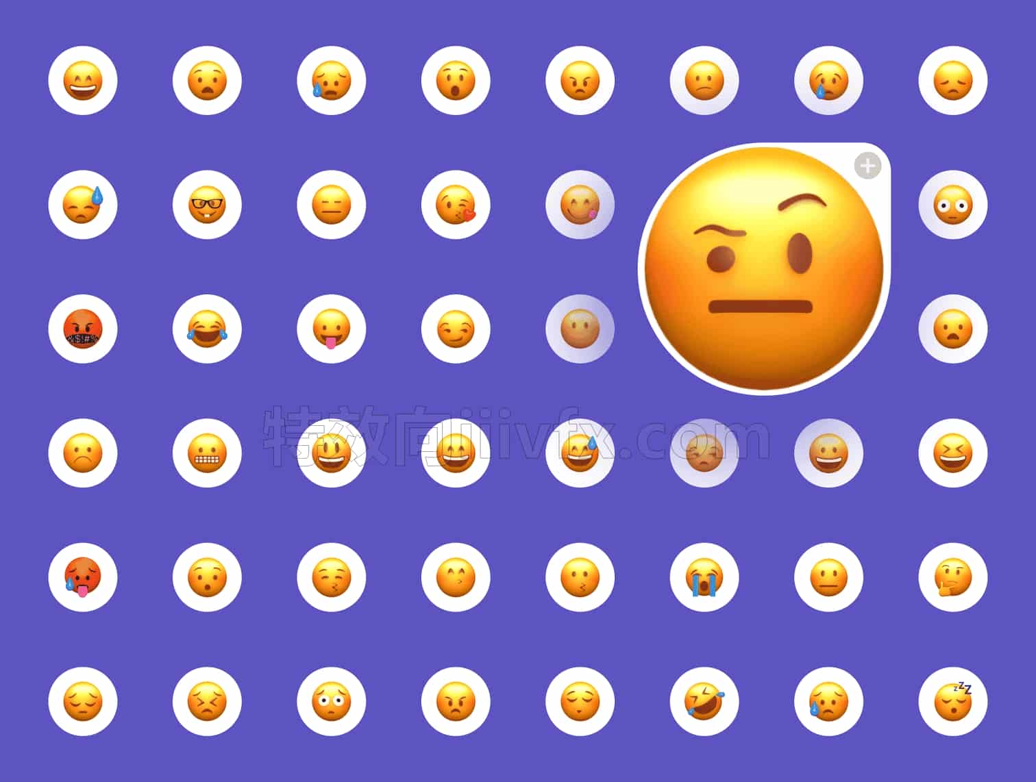 C4DD-027-70个Emoji表情包3D模型-C4D模型A人物-动物-食物