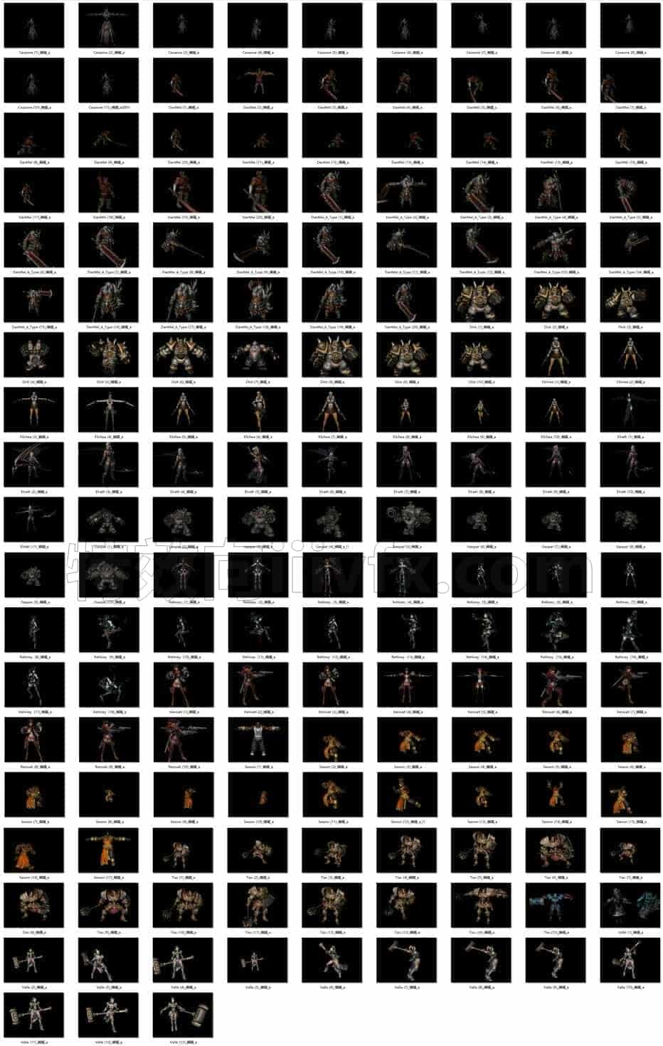 C4DD-033-165个-凯旋之刃-游戏人物动作-C4D模型A人物-动物-食物