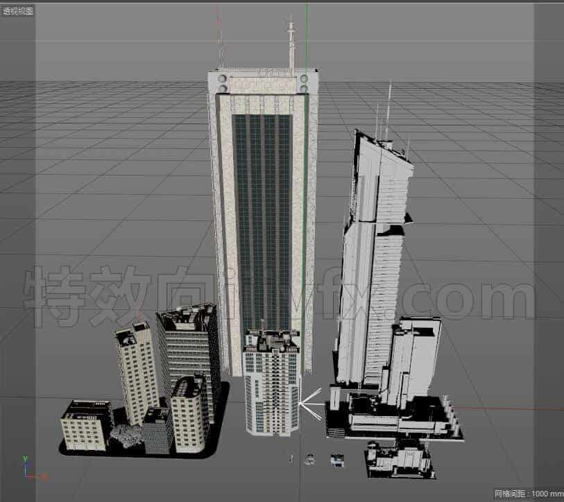 C4DE-003-10个城市建筑大厦+Octane材质-C4D模型A户外-城市-建筑