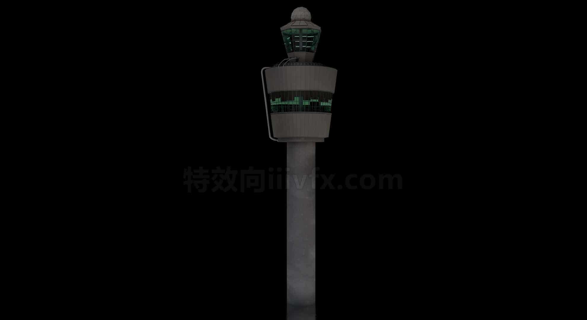 C4DE-082-机场控制塔-C4D模型A户外-城市-建筑