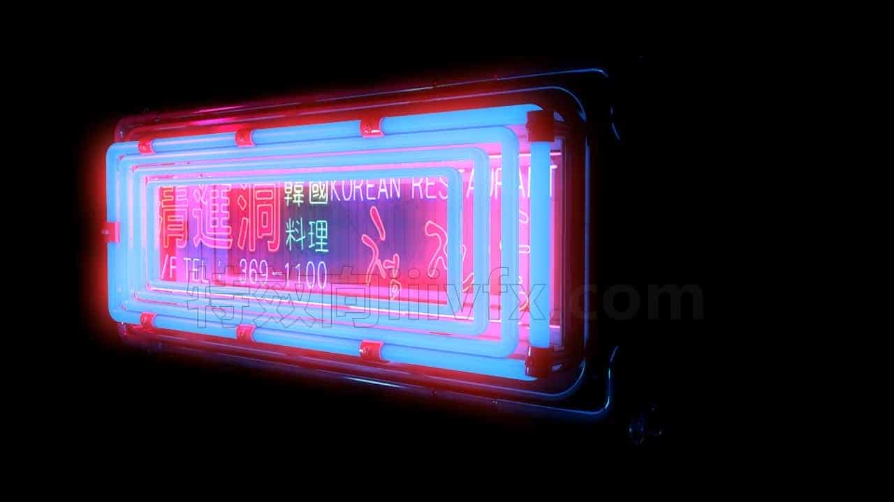 C4DE-088-赛博朋克-霓虹灯招牌生成器-支持R15-S22-C4D模型A户外-城市-建筑