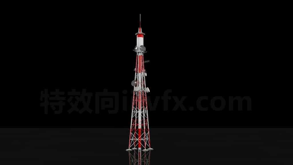 C4DE-092-无线电塔天线-C4D模型A户外-城市-建筑