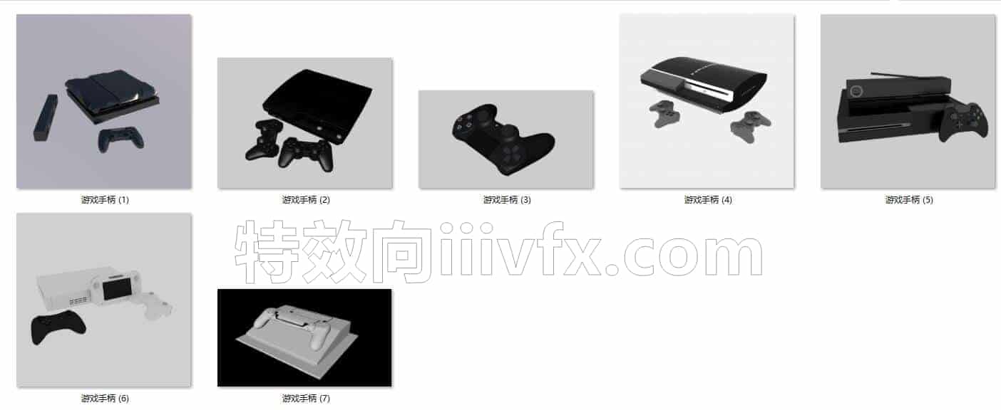 C4DF-010-8个-游戏手柄-C4D模型A数码-电器-设备