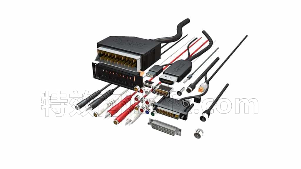 C4DF-036-电源线-线路接头-连接线-C4D模型A数码-电器-设备