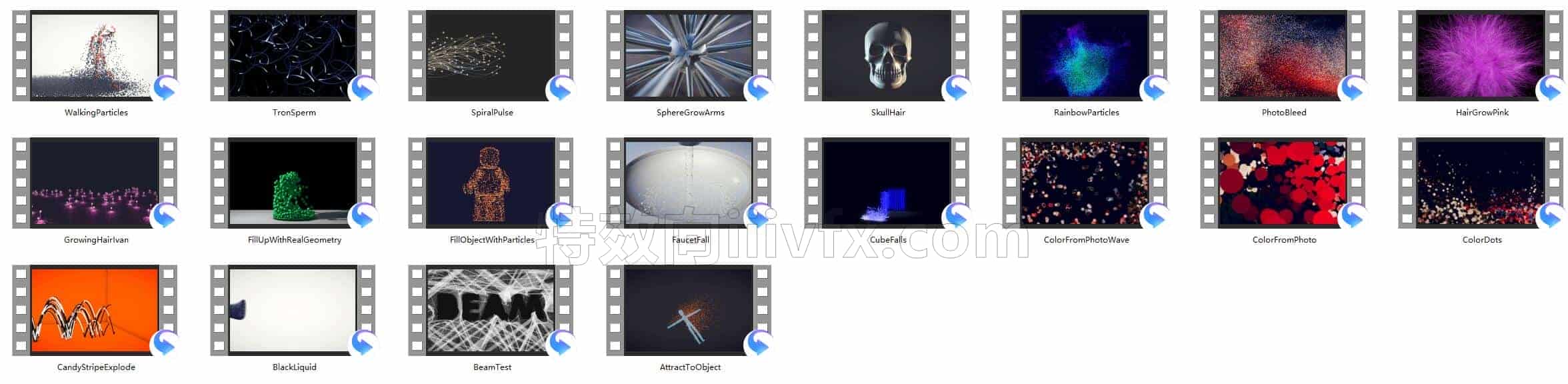C4DI-025-粒子动画工程-20个-C4D模型A节日-动画-图标