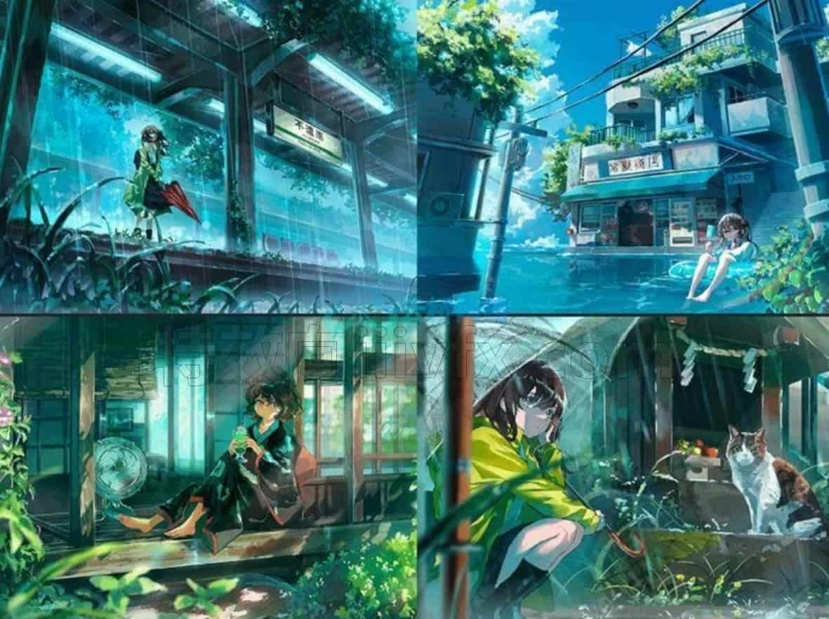 Coloso教程-动漫风格背景设计课程插画