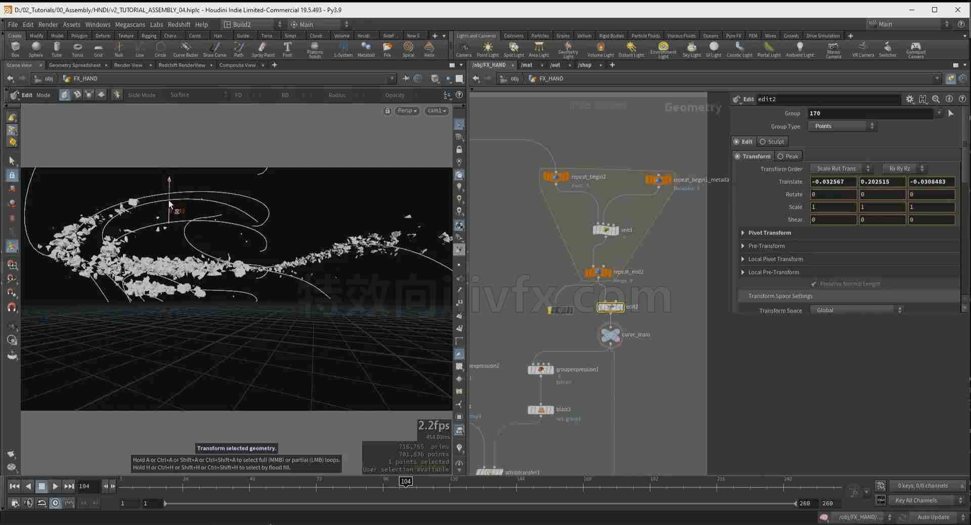 voxyde Houdini魔法石碎块汇聚集能量火焰聚合专业nuke合成Magical Rock Assembly - Houdini ...
