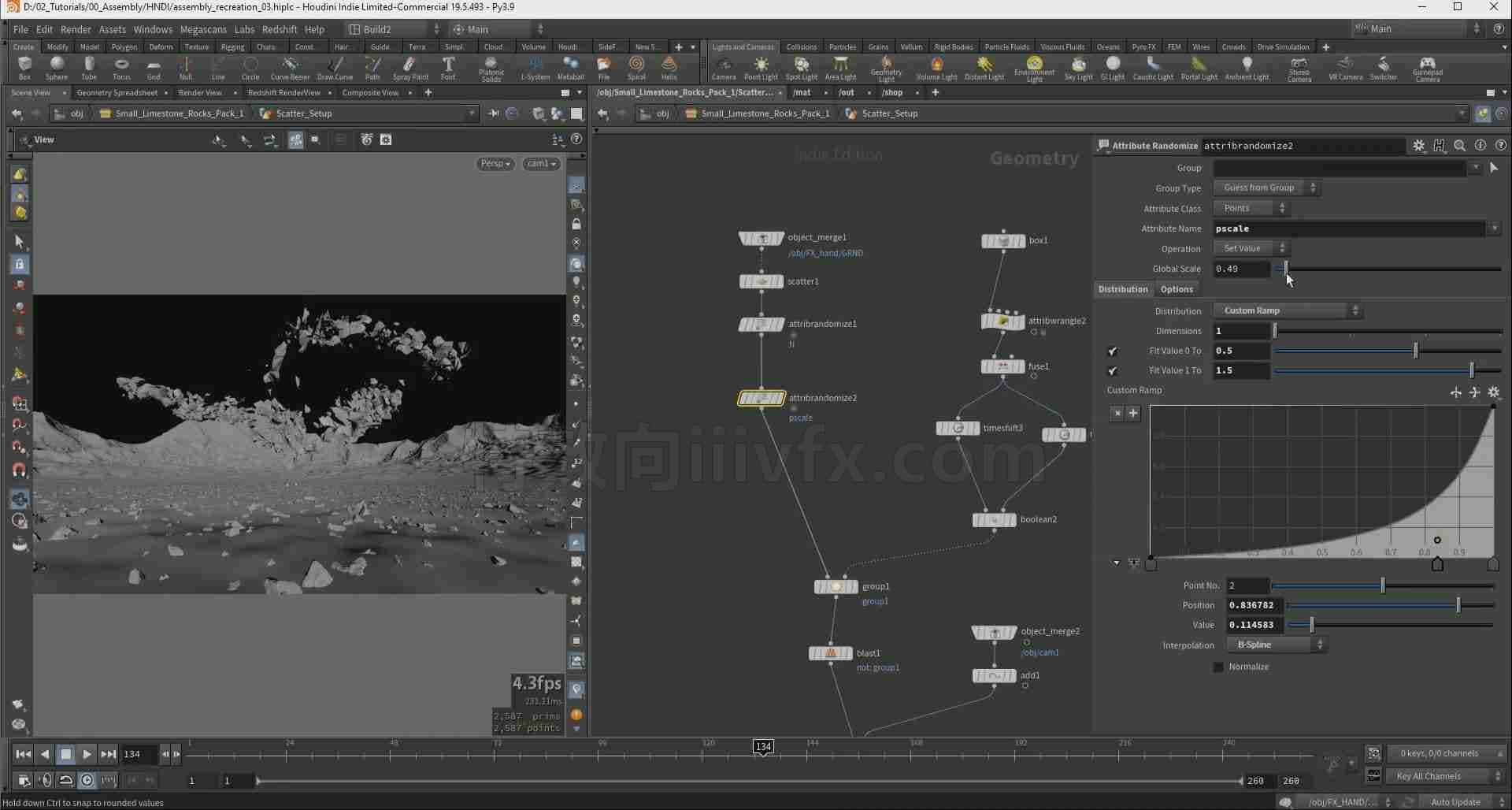 voxyde Houdini魔法石碎块汇聚集能量火焰聚合专业nuke合成Magical Rock Assembly - Houdini ...