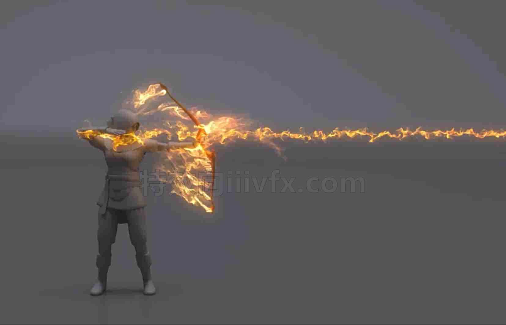 Houdini19.5魔法粒子人物射箭制作渲染hip工程