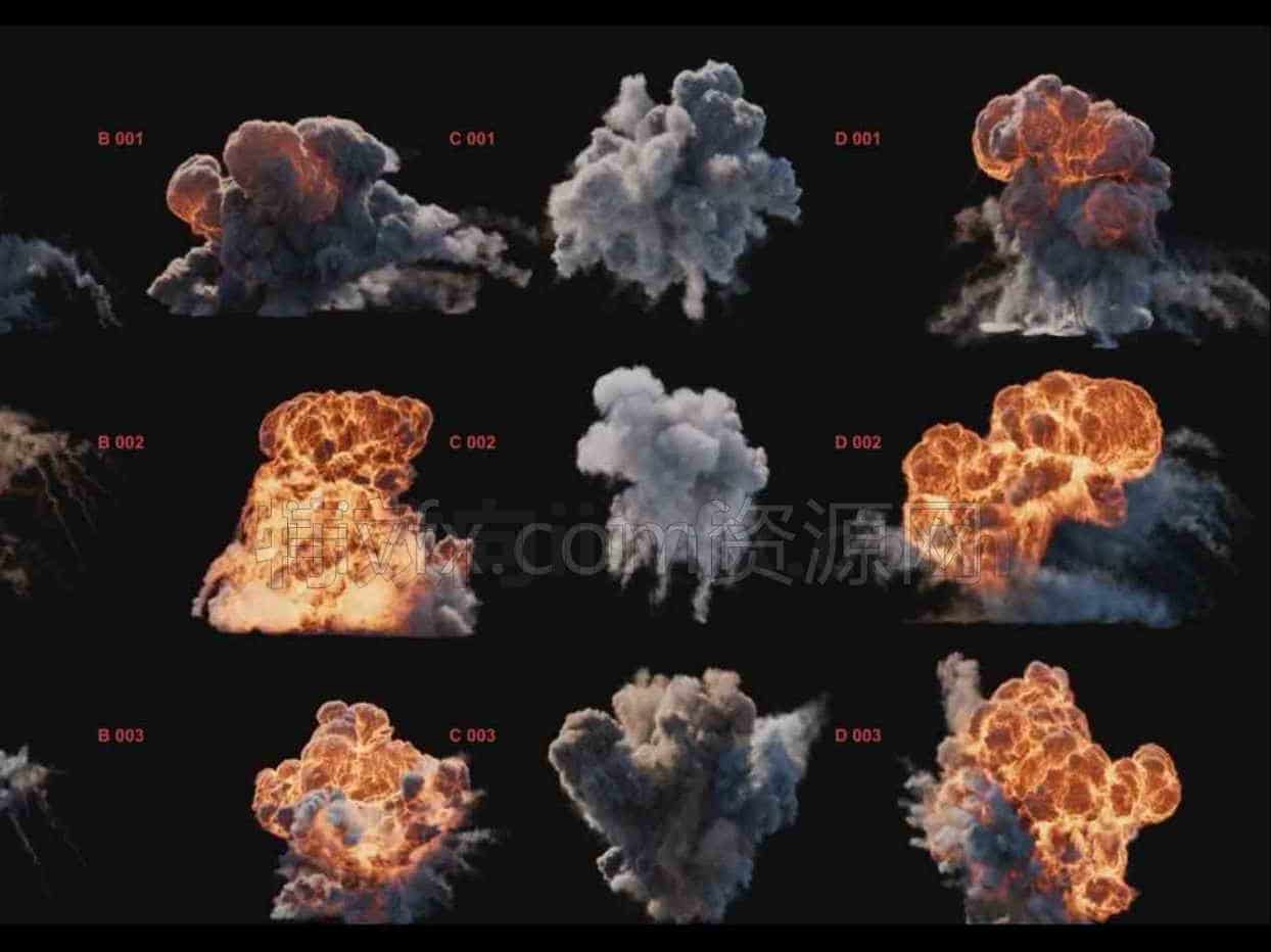Houdini20爆炸尖刺工程10组 含插件 XPU渲染