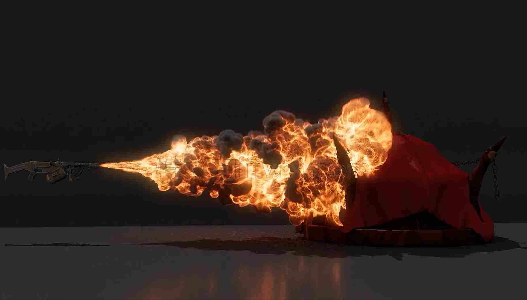 Houdini喷火焰hip工程G效果 PYRO – 感受Karma渲染速度 XPU || Flamethrower – Fire – Solaris – Houdini